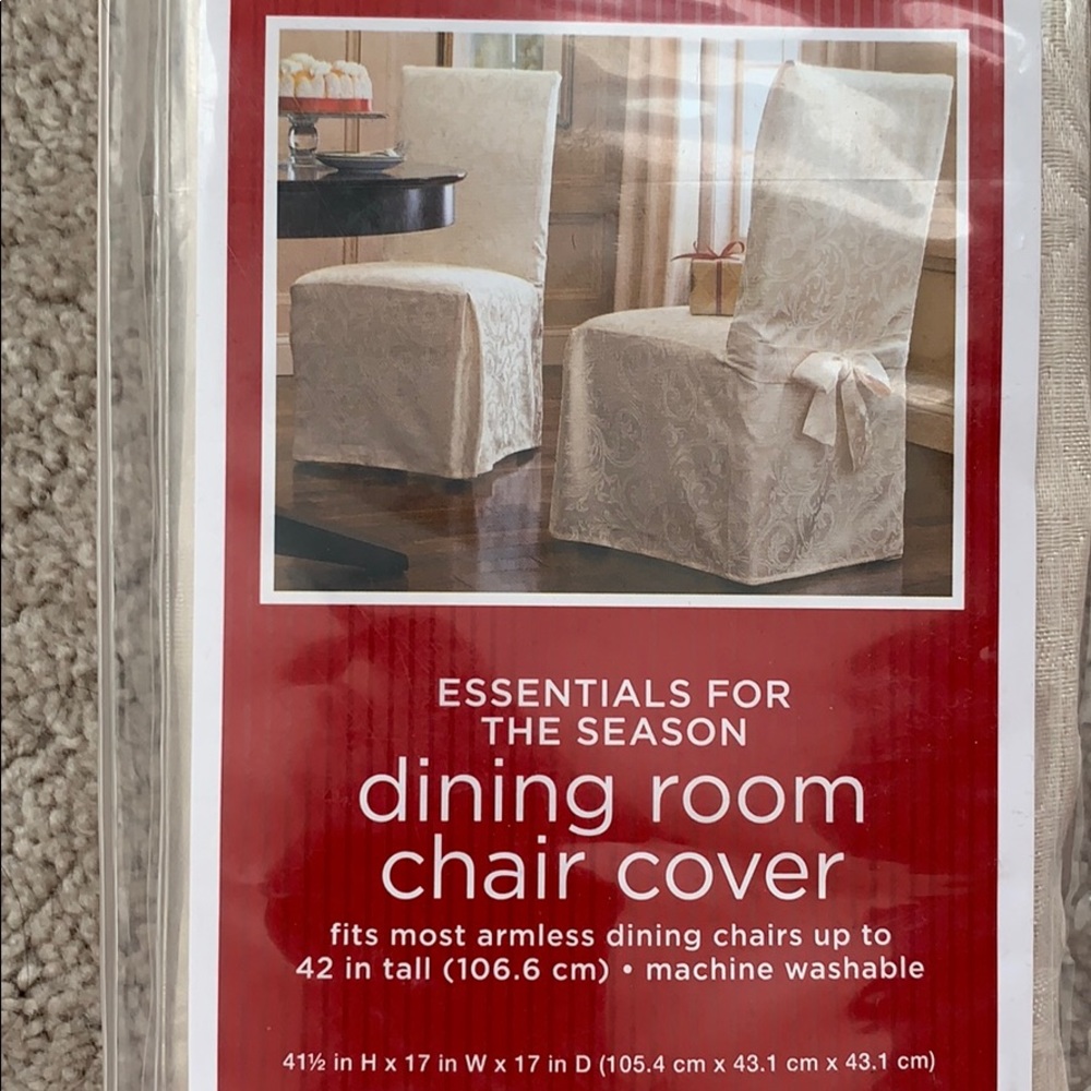 TARGET Cream Printed Dining Room Chair Covers Set of Four
